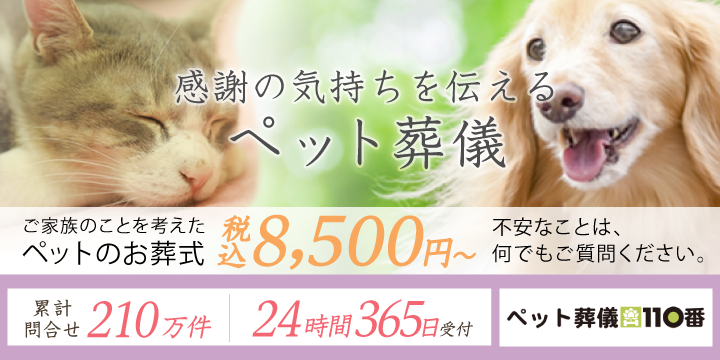 税込み感謝の気持ちを伝えるペット葬儀